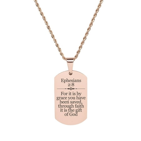 Ephesians 2:8 Tag Necklace