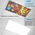 thumbnail image 4 of Blue Red Yellow Fluorescent Light Covers, Modern Colored Rainbow Stained Glass Magnetic Light Covers for Ceiling Lights, Fluorescent Ceiling Shade Filters for Classroom Bedroom Office 4x2Ft x 4PCS, 4 of 8