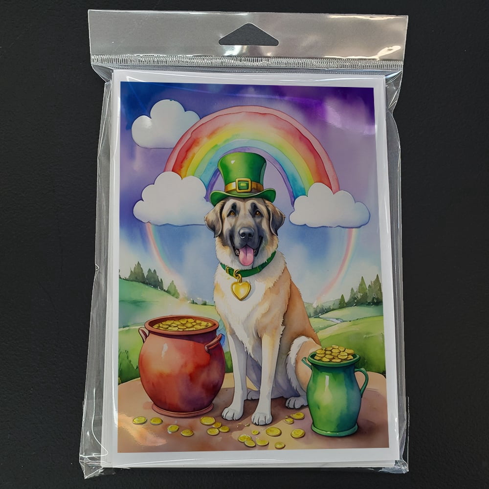 Anatolian Shepherd St Patrick's Day Greeting Cards Pack of 8 7 in x 5 in