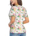 thumbnail image 2 of Goofa Cute Baby Dinosaurs Pattern Women's Slim-Fit Short-Sleeve V-Neck T-Shirt,Classic-Fit Short-Sleeve V-Neck T-Shirt-Large, 2 of 5