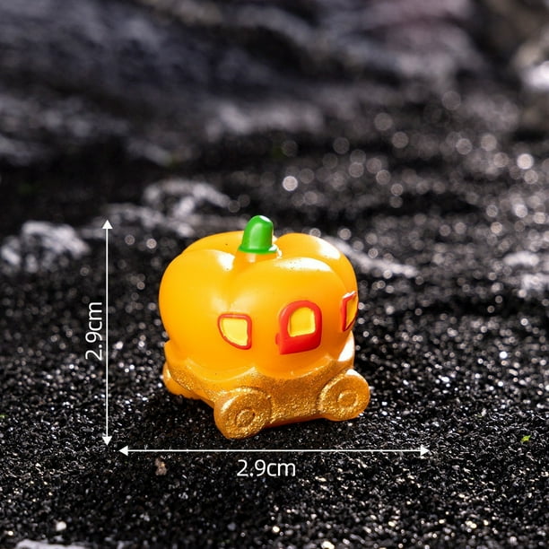 Luz nocturna de resina de cabeza de calabaza de Halloween | Decoración en miniatura que brilla en la oscuridad | Adorno de mesa espeluznante con fantasmas y murciélagos | Acento de escritorio