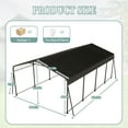 thumbnail image 3 of 12x20 FT Heavy Duty Metal Carport, Outdoor Garage Car Shelter with Galvanized Metal Roof and Reinforced Steel Frame, Weather-Resistant Canopy for Car, Boats and Truck, Dark Gray, 3 of 9