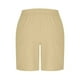 thumbnail image 4 of pstuiky Pantalones cortos casuales para hombre, Pantalones cortos de playa de lino con cintura elástica y bolsillo de color liso para hombre Pantalones cortos de baloncesto, 4 of 6