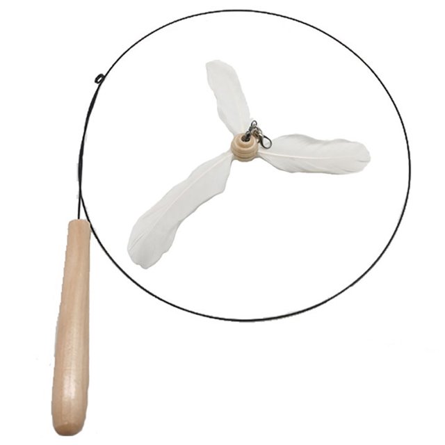 Cat Wand Toy Wire Elastic Fake Feather Funny Cat Teaser Toy Pet Interactive Wand