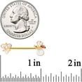 thumbnail image 2 of Body Candy 14G Womens Nipplerings Piercing PVD Steel 2Pc White Bug Flower Nipple Ring Set 9/16", 2 of 2