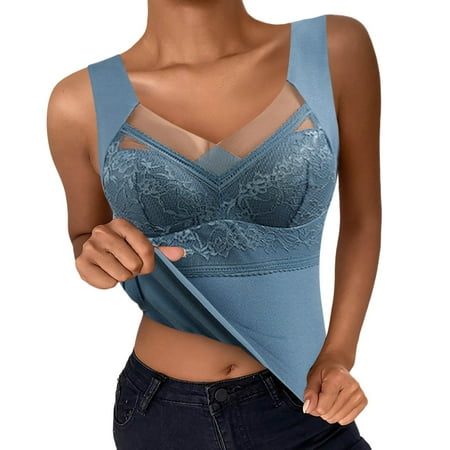 CAICJ98 Lingerie for Women Plus Size Filifit Sculpting Uplift Bra Women Fashion Deep Cup Bra Hides Back Fat Bra with Shapewear Push Up Sports Bra XL Dark Blue