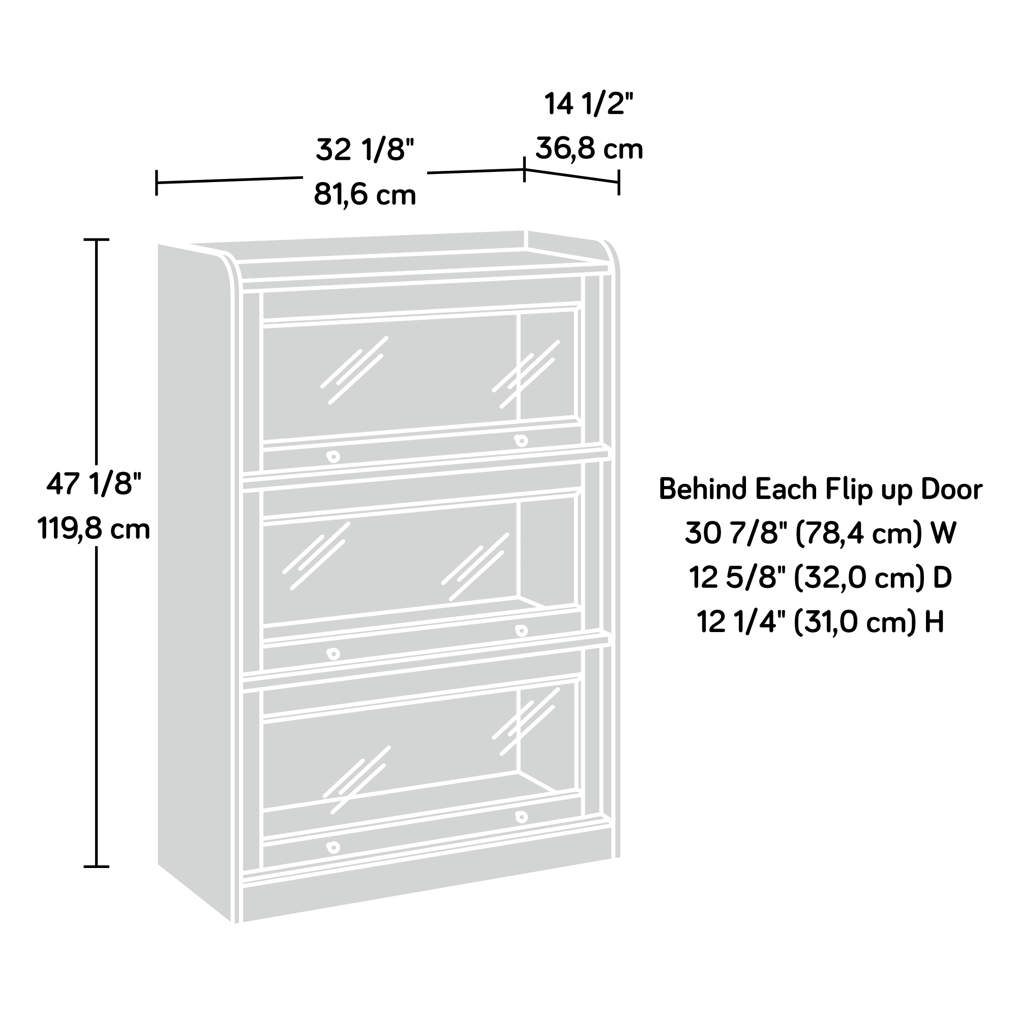 Sauder Barrister Lane 3-Shelf Bookcase, Iron Oak Finish