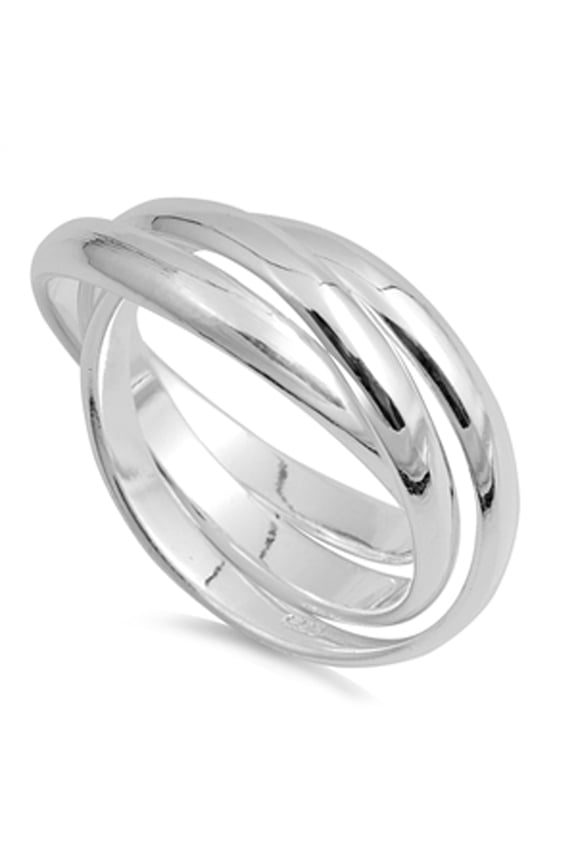 Triple 3mm Rolling Wedding Ring .925 Sterling Silver Stacked Band Jewelry Female Male Unisex Size 4