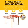 thumbnail image 4 of Japanese Rabbits Table Cloths for 6 Foot Rectangle Tables, Vintage Orange Red Plaid Farmhouse Patio Waterproof Elastic Fitted Tablecloths, Washable Rectangular Table Cover for Camping, 4 of 8