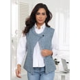 thumbnail image 5 of M.Infisavo Women’s Tweed Blazer Vest Vintage Sleeveless Split Hem Dressy Outerwear Waistcoat For Office, Work, Business, 5 of 6