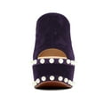 thumbnail image 3 of XYD Women Pearls Peep Toe Chunky Block Platform Heel Mule Sandals Slip-on Fashion Party Club Shoes Size 7 Purple, 3 of 4