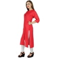 thumbnail image 2 of Bimba Women Rayon Button Down Long Straight Kurta Kurti Formal Ethnic Blouse, 2 of 8
