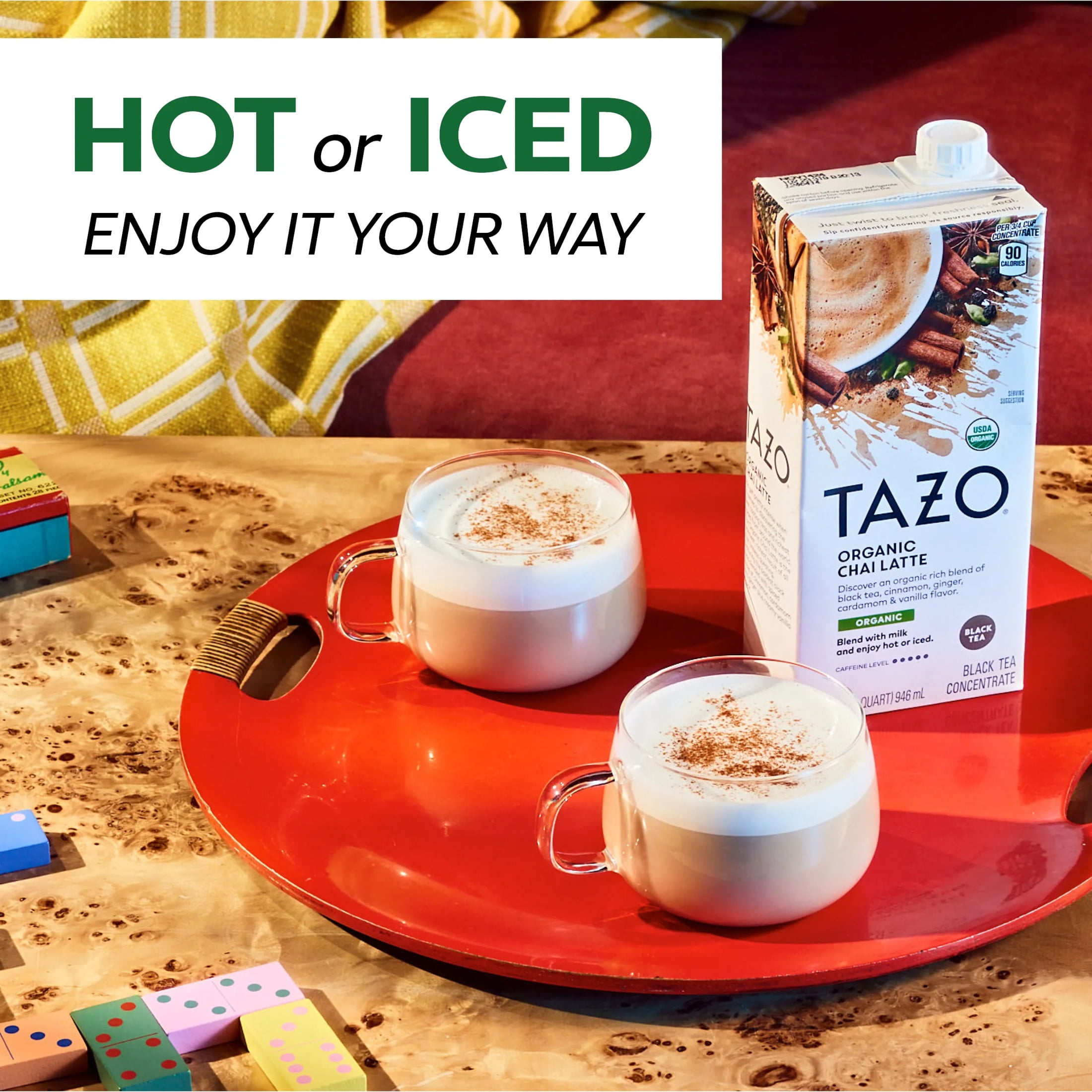 TAZO Organic Spiced Chai Latte Black Tea Drink Mix, Liquid