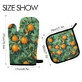 thumbnail image 2 of Yayeee Oven Mitts and Pot Holder Set of 2 Heat Resistant Kitchen Gloves Baking Hot Pad, Orange Tree Pattern, 2 of 5
