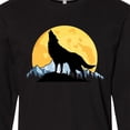 thumbnail image 4 of Inktastic Wolf Wilderness Mountains Moon Long Sleeve T-Shirt, 4 of 5