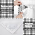 thumbnail image 4 of MIZHONA Black and White Shower Curtain with Snap in Liner，Plaided Fabric Bathroom Curtain,71"× 86", 4 of 6