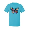 thumbnail image 2 of Colorful Butterfly Oh Butterfly On Whispering Wings Animal Lover Men's Graphic T-Shirt, Light Turquoise, 5XL, 2 of 3