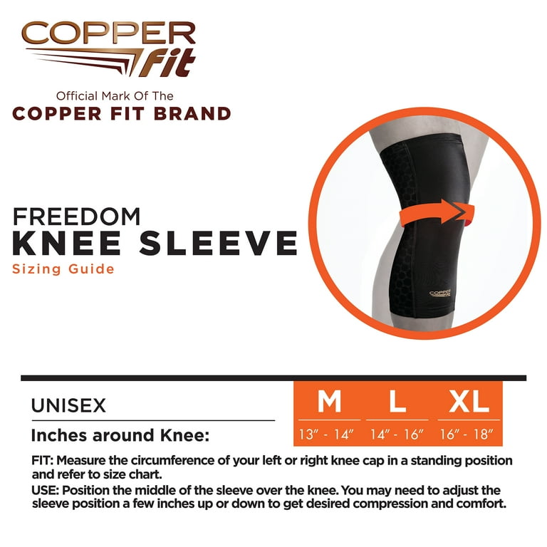 Amazon.com: Copper Fit Freedom Knee Sleeve 2 Pack, Copper