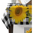 thumbnail image 2 of Rectangle Tablecloth Waterproof for Kitchen, Rustic Farm Sunflower Black and White Buffalo Plaid Polyester Wrinkle Textured Tablecloths, Indoor/Outdoor Decor Desktop Protectors Tablecloths, 60"x102", 2 of 6