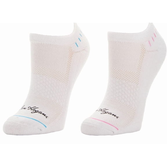 Ben Hogan Low Cut Motion Stripe 2 Pack White Socks Women 4 - 10.5