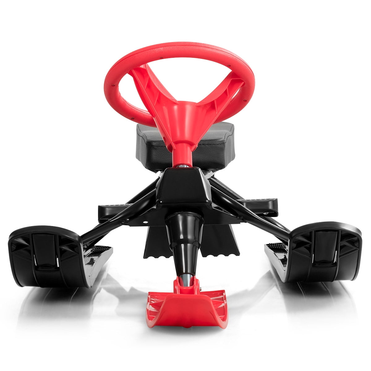 Costway Kids Snow Racer Sled with Metal Frame, Steering