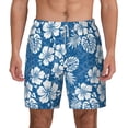thumbnail image 3 of Uemuo Leaves And Flowers Pattern Mens Swim Trunks Quick Dry Board Shorts with Mesh Lining, Stretch Beach Shorts Quick Dry No-Chafing Board Shorts-3X-Large, 3 of 9