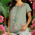 thumbnail image 2 of Tops sin Mangas de las Mujeres Reunidos Cuello Redondo Impreso de Gasa para el Uso Casual, las Fiestas Y la Moda Cotidiana, 2 of 7