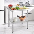 thumbnail image 2 of Table en Acier Inoxydable Table de Préparation Commerciale avec Dosseret, Table de Travail Robuste avec Tablette Inférieure Réglable pour Restaurant, Maison et Hôtel, 2 of 9