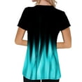 thumbnail image 3 of Enwejyy Women Gradient Print Summer Short Sleeve V-Neck Criss Cross Blouse Tunic T-Shirt Top, 3 of 5
