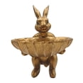 thumbnail image 3 of DAMAI Gold Rabbits Easter - 5.3 Inch Vintage Resin Carrying Basin Bunny Statue, Small Bunny Decor for Spring Elegant Tabletop Centerpiece, Home Lawn Yard Decorations Womens Gifts, 3 of 9