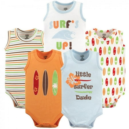 UPC: 0660168370829 | Luvable Friends Baby Boy Cotton Sleeveless Bodysuits 5pk  Surfer  3-6 Months