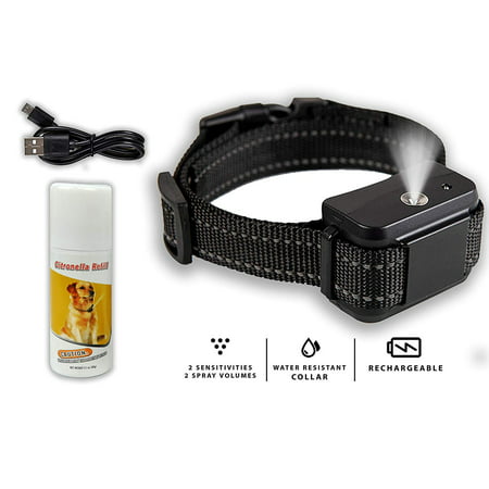 Citronella Anti-Bark Collar No Barking Safe & Humane Dog Training Collar for Small, Medium, and Large