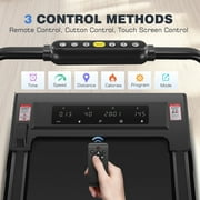 Simpfree Walking Pad with 6% Incline,3 in 1 Under Desk Treadmill with Height-Adjustable Desk 300lbs Capacity,Foldable Treadmill with Adjustable Handle,Touch Screen Remote Control,2s Folding,0.5-7.5mp