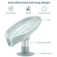 thumbnail image 2 of 2 Pack Soap Holder, Self Draining Soap Dish Holder, Not Punched Easy Clean Bar Soap Holder, with Suction Cup Soap Dish Suitable for Shower, Bathroom, Kitchen Sink (Dark + Light Green), 2 of 7