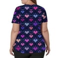 thumbnail image 3 of Garbnen Valentines Scrub Top Plus Size Love Print Short Sleeve V Neck Workwear Women with Pocket Stretch Nurse Uniform S-5XL, 3 of 5
