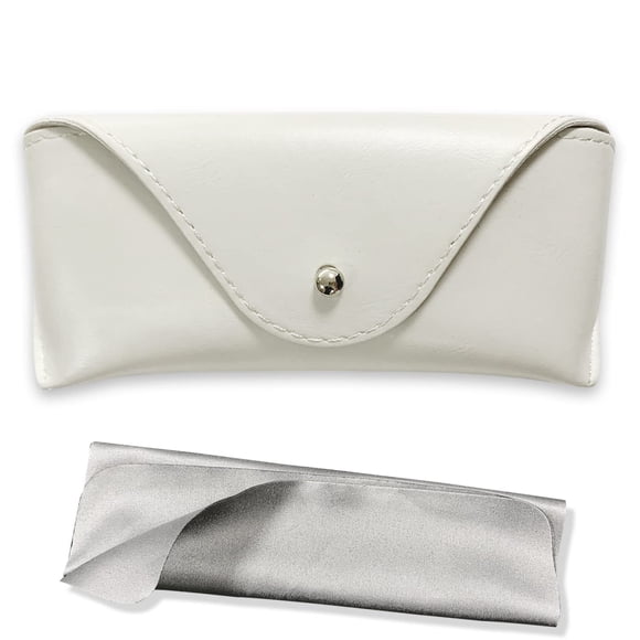 Estuche para Anteojos LogHog Portátil de Cuero para Gafas de Sol (Blanco)