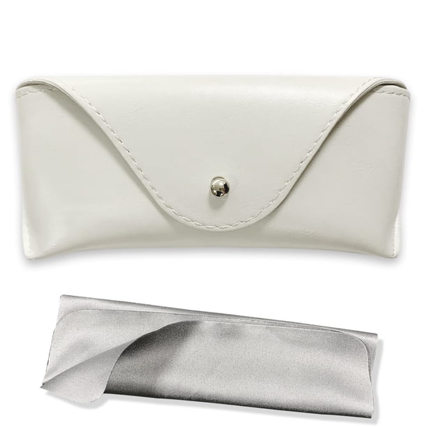 Estuche para Anteojos LogHog Portátil de Cuero para Gafas de Sol (Blanco)