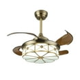thumbnail image 5 of Modern 36" Vintage Retractable Ceiling Fan Light Tiffany Style Chandelier Fan+RC, 5 of 18
