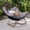 Grey, variant on Modern Patio Egg Chair, Oversized Papasan Rocking Chair for Outside Porch Balcony Indoor (Gray)