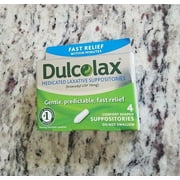 Angle View: Dulcolax Medicated Laxative Suppositories, 4 count