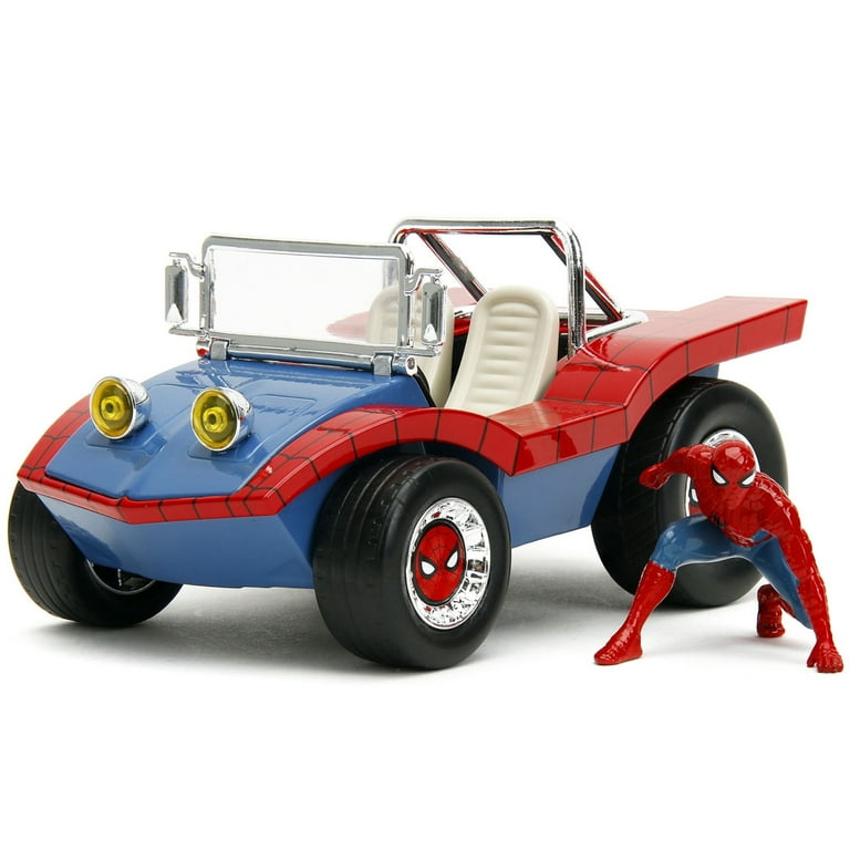 大人気 Jada Marvel Toy Spider-Man, Red & Blue Dune Buggy with ミニカー