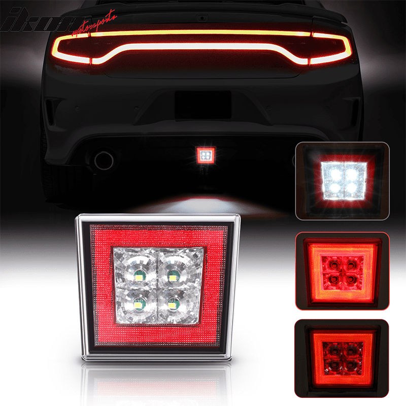 Compatible with Universal Square Red LED Rear Tail Third 3RD Brake Lights Stop Safety Lamp