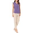 thumbnail image 3 of Allegra K Women's Ruffled Sleeveless Pullover V- Neck Work Blouses Tops, 3 of 8