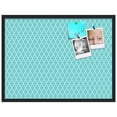 thumbnail image 2 of PinPix 32x24 Custom Cork Bulletin Board Quatrefoil Aqua Poster Board Has a Fabric Style Canvas Finish, Framed in Quatrefoil Aqua, by ArtToFrames (PinPix-278), 2 of 6