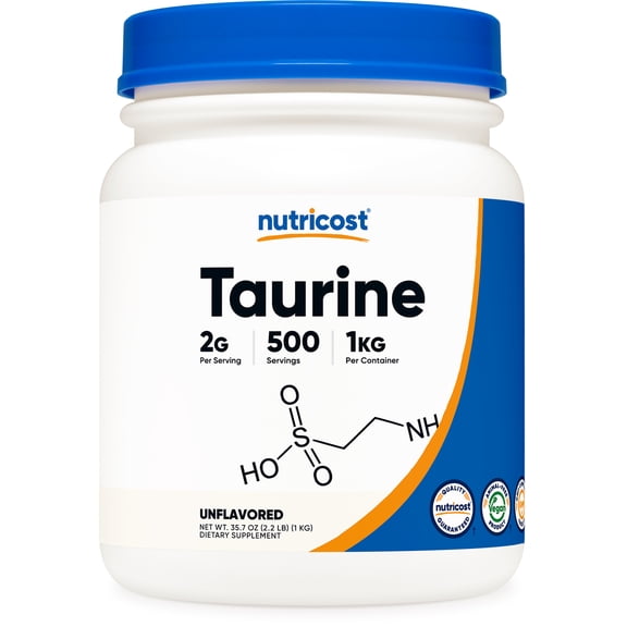 Nutricost Taurine Powder 1KG, 500 Servings - Non GMO, Supplement