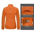 thumbnail image 5 of Little Donkey Andy Women's Lightweight Waterproof Cycling Stretch Jacket, Ultralight Windbreaker, Packable Orange Size M, 5 of 7