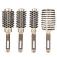 thumbnail image 1 of Ensemble de Brosse Ronde, Augmenter le Lustre des Cheveux 4pcs Brosse à Cheveux Ensemble Poignée Antidérapante pour une Utilisation à la Maison pour les Femmes pour Salon de Coiffure, 1 of 8