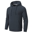 thumbnail image 6 of Xidunhg Mens Hooded Henley Sweatshirt Casual Long Sleeve Drawstring Waffle Knit Pullover Hoodies Dark Grey M, 6 of 7
