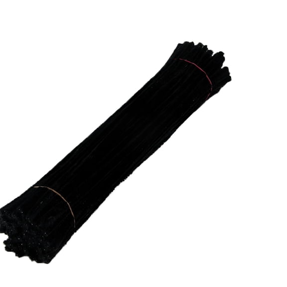 BESTSKY 100-Pack Fluffy Craft Sticks, DIY Fuzzy Chenille Stems for Handmade Decorations, Arts & Crafts Supplies, Creative Home & Party Projects, Pipe Cleaners Craft Black