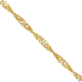 thumbnail image 3 of 10K Solid Yellow Gold 1.7mm Singapore Chain Necklace, 3 of 4